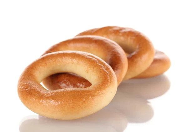 Bagels saborosos, isolados em branco Imagem De Stock