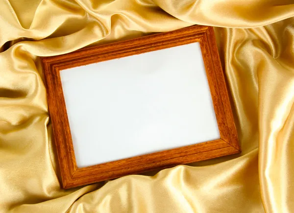 Empty frame on beautiful silk — Stock Photo, Image