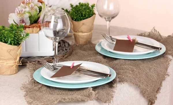 Rustic table setting — Stock Photo, Image