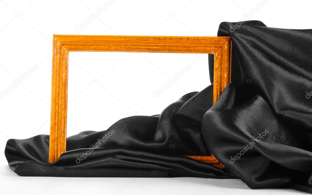 empty frame with silk, isolated on white