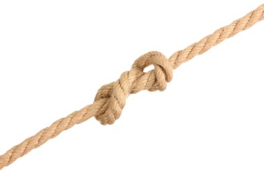 ip üzerinde beyaz izole düğüm ile