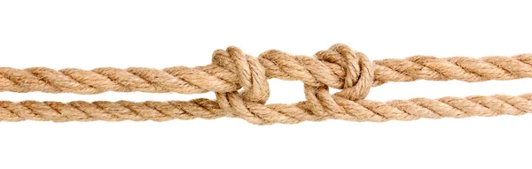 Cuerda con nudo aislado en blanco — Foto de Stock