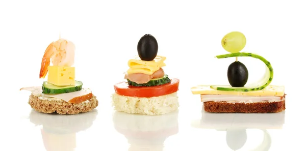 Canapés isolados em branco — Fotografia de Stock