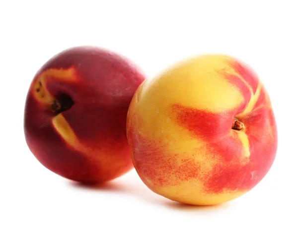 Ripe nectarines, isolated on white — Stock Photo, Image