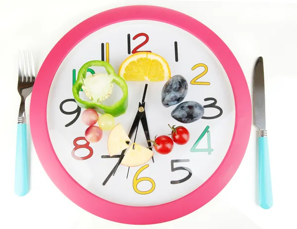 Alimenti dietetici in tempo isolato su bianco — Foto Stock