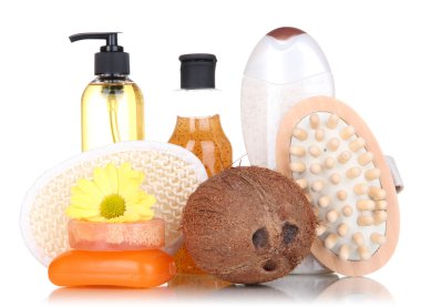 beyaz izole bir vücut bakımı için ayarla