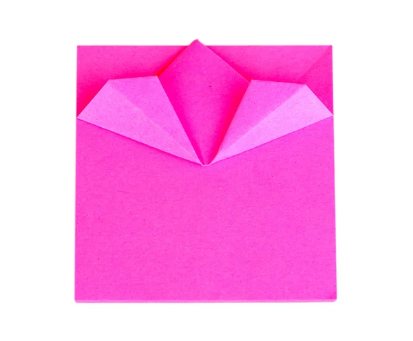 Roze kleverige nota's geïsoleerd op wit — Stockfoto