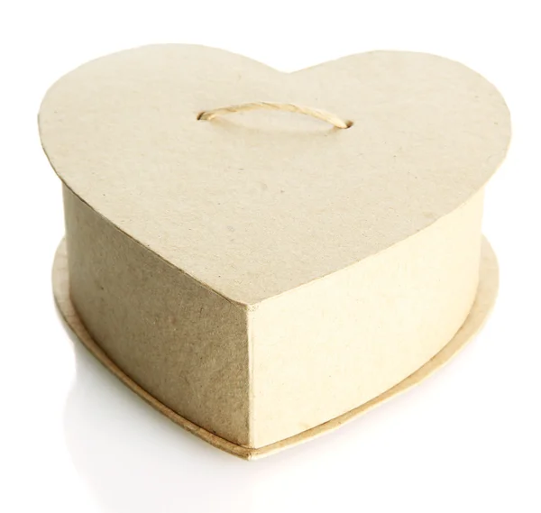 Papper hjärta (lådan), isolerad på vit — Stockfoto