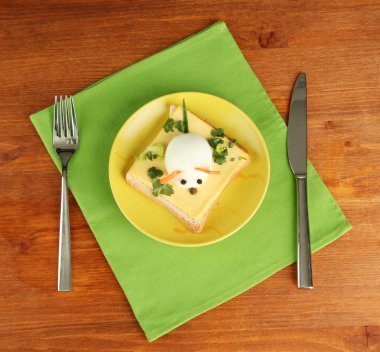 Gıda ahşap zemin üzerinde çocuklar için eğlenceli