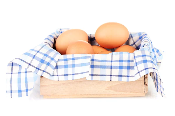 Boiled eggs in box isolated on white — Stock Photo, Image