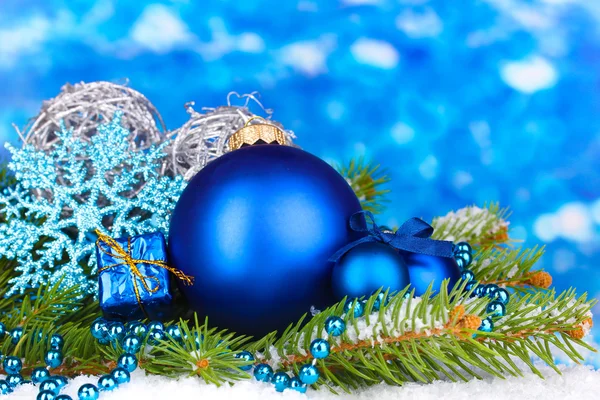 Christmas decoration on blue background — Stock Photo, Image