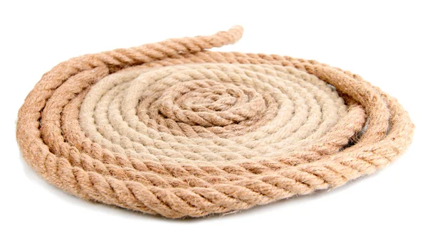 Мотузка з мотузки ізольована на білому — стокове фото