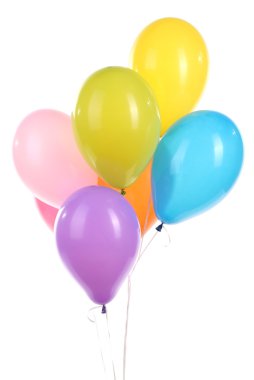 Beyaz üzerinde izole edilmiş renkli balonlar