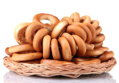 beyaz izole lezzetli simitler