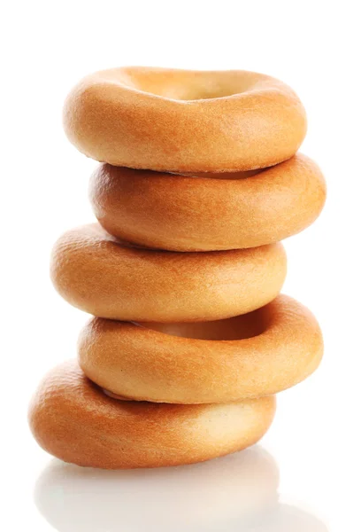 Smakelijke bagels, geïsoleerd op wit — Stockfoto