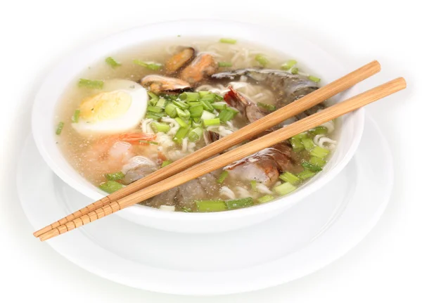 Chinese soup isolated on white — Stock Photo, Image