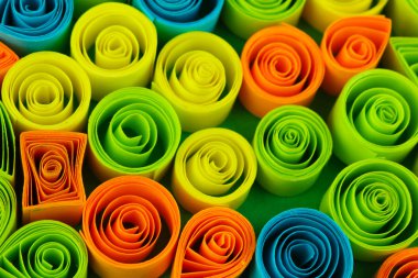 renkli arka plan mavi yakın çekim quilling