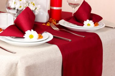 Restoran zarif Tablo ayarı