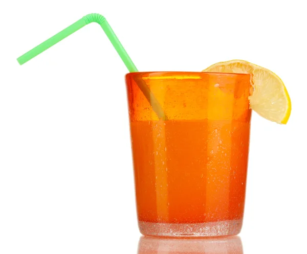 Delicious multifruit juice isolated on white — Stock Photo, Image