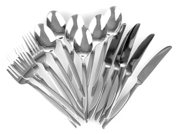 Cutlery set isolated on white — Stock Photo, Image