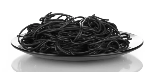 Spaghetti czarno na białym tle — Zdjęcie stockowe