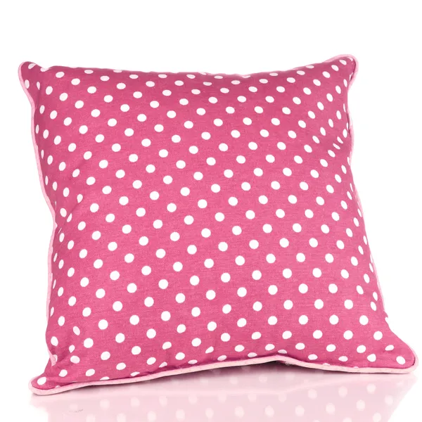 Pink pillow isolated on white — Stock Photo, Image