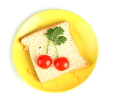 gıda üzerine beyaz izole çocuklar için eğlenceli