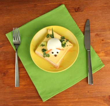 Gıda ahşap zemin üzerinde çocuklar için eğlenceli