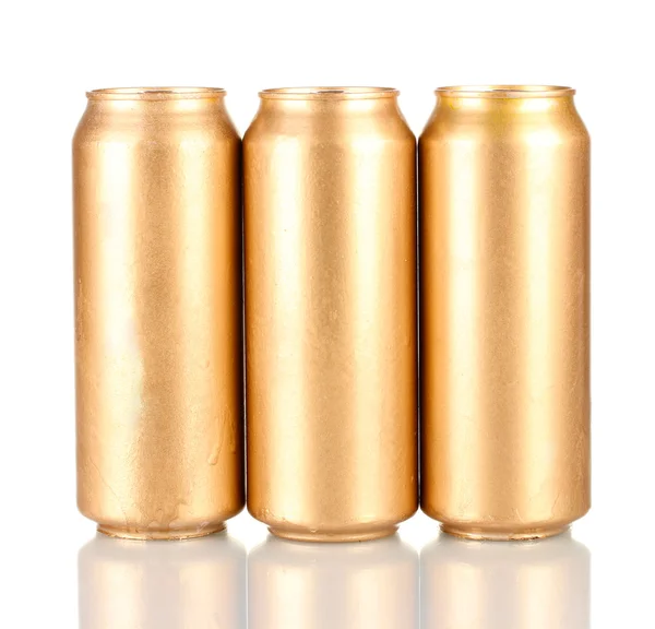 Aluminum cans isolated on black — Stock Photo, Image