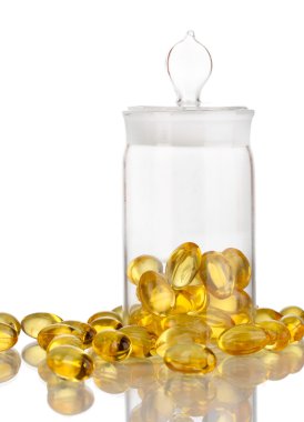 Kapsüller içinde..... kabın üzerine beyaz izole