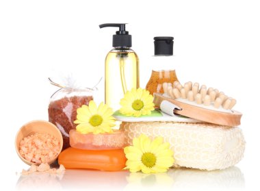 beyaz izole bir vücut bakımı için ayarla