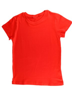 kırmızı t-shirt üzerinde beyaz izole