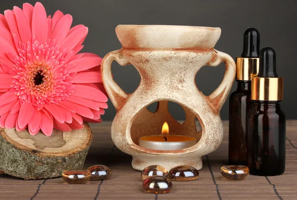 Aromatherapy lamp on grey background Stock Image