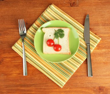 Gıda ahşap zemin üzerinde çocuklar için eğlenceli