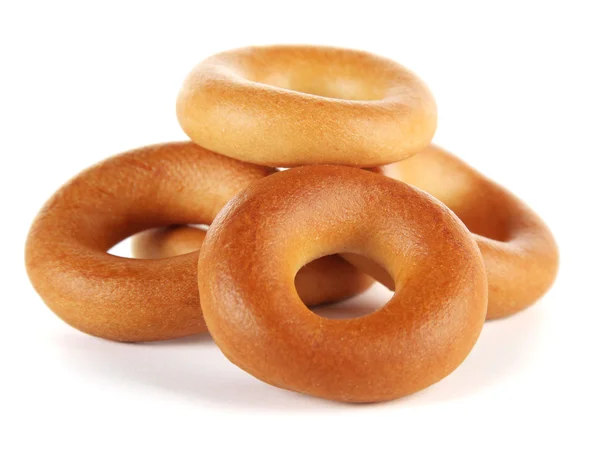 Smakelijke bagels, geïsoleerd op wit — Stockfoto