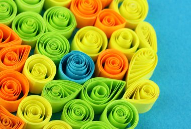 renkli arka plan mavi yakın çekim quilling