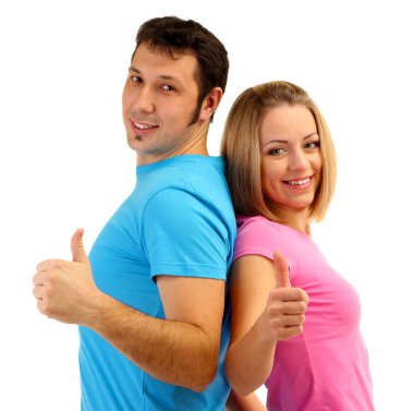 sevgi dolu çift üzerinde beyaz izole