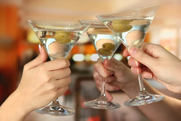 Corporate party martini glasses — Stock Photo, Image