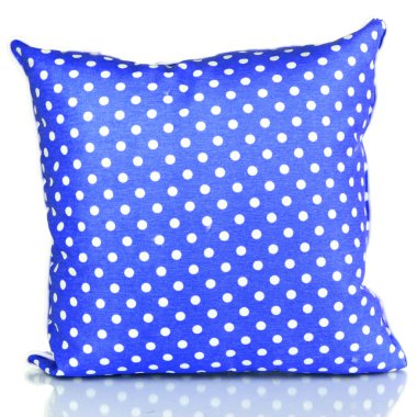 beyaz izole mavi parlak yastık