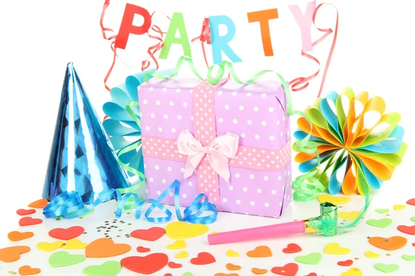Party decorations isolated on white — Stock Photo, Image