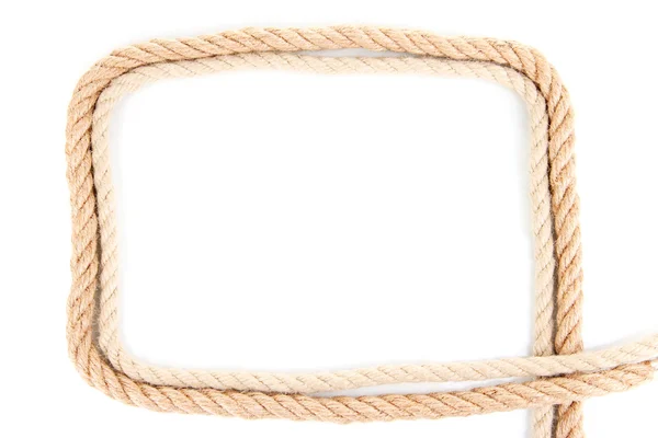 Рамка, що складається з мотузки ізольована на білому — стокове фото