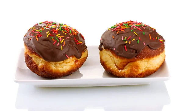 Tasty donuts isolated on white — Stock Photo, Image