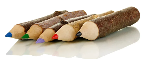 Lápis de madeira coloridos isolados em branco — Fotografia de Stock