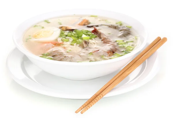 Chińska zupa na białym tle — Zdjęcie stockowe
