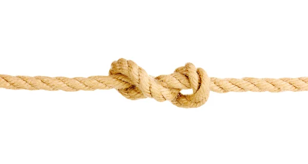 Мотузка з вузлом ізольована на білому — стокове фото