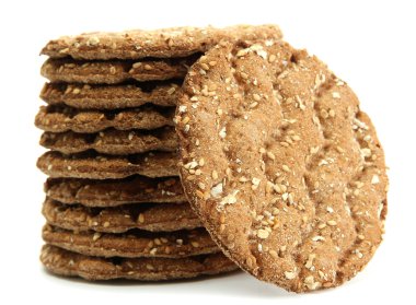 beyaz izole lezzetli crispbread