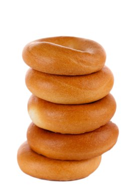 beyaz izole lezzetli simitler