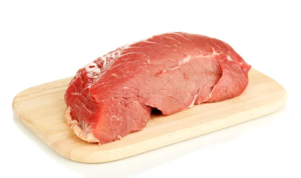 Carne crua de bovino isolada a branco — Fotografia de Stock