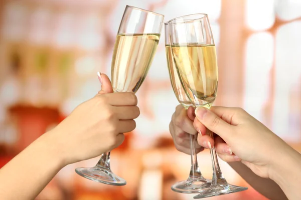 Corporate partij sprankelende champagne bril — Stockfoto