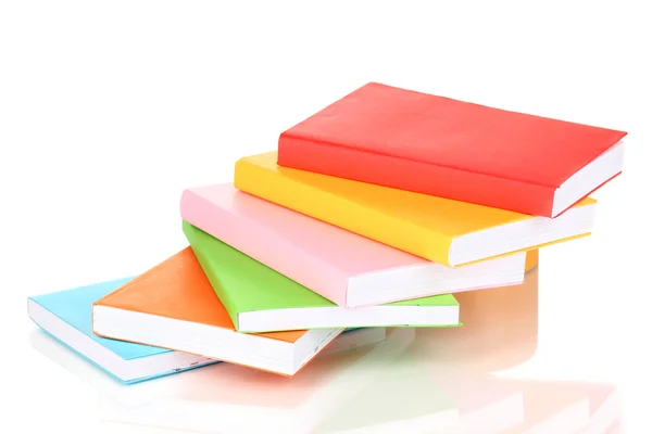 Stack of multicolor books isolated on white — Stock Photo, Image